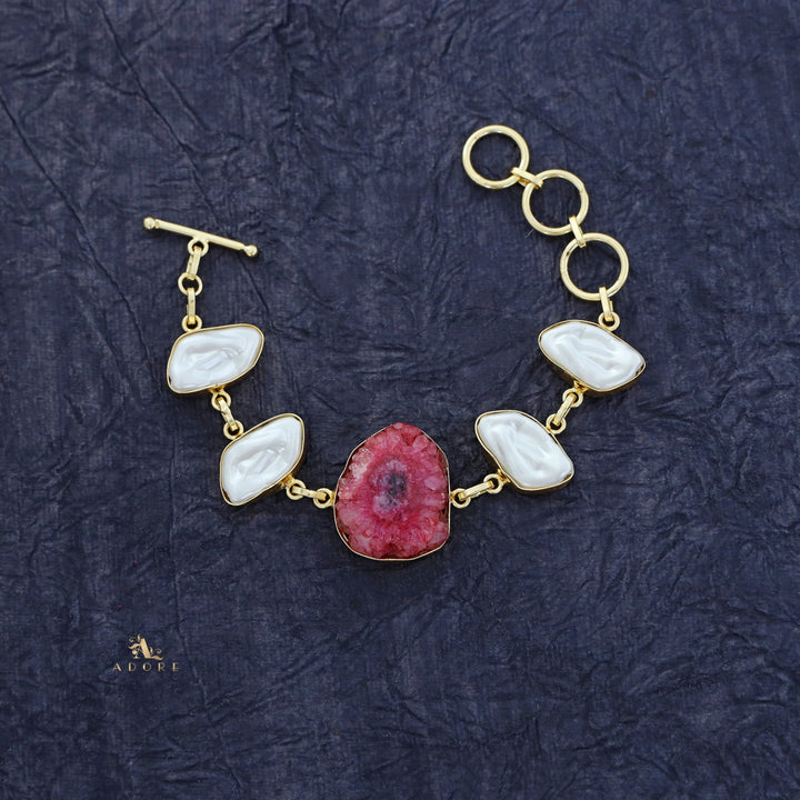 Zoe Golden Baroque + Agate Stone Bracelet