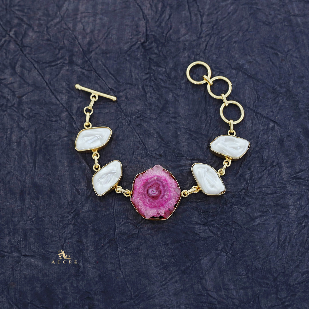 Zoe Golden Baroque + Agate Stone Bracelet