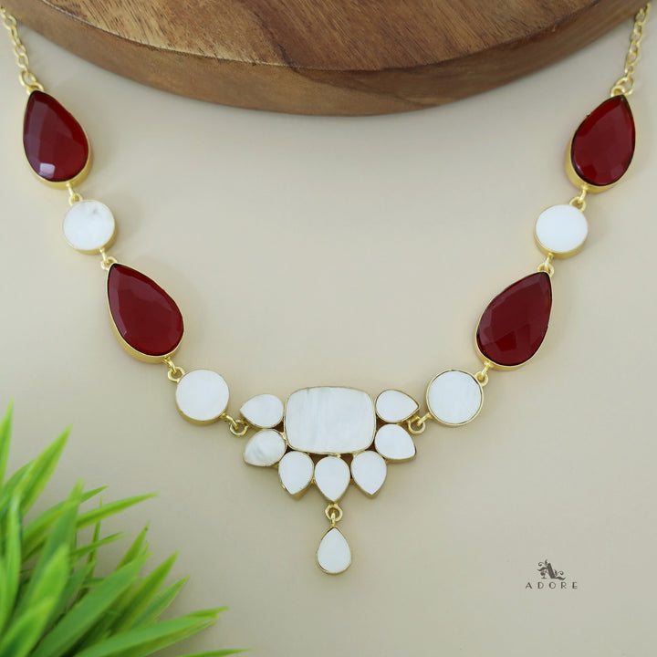 Dew Drop Flower MOP Short Neckpiece