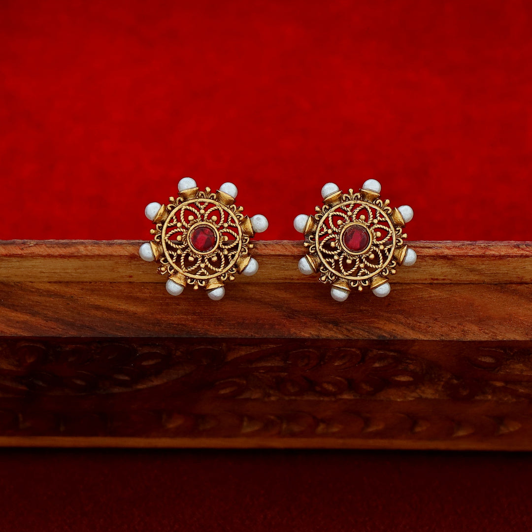 Rudvika Pearl Floral Maheera Choker with Stud