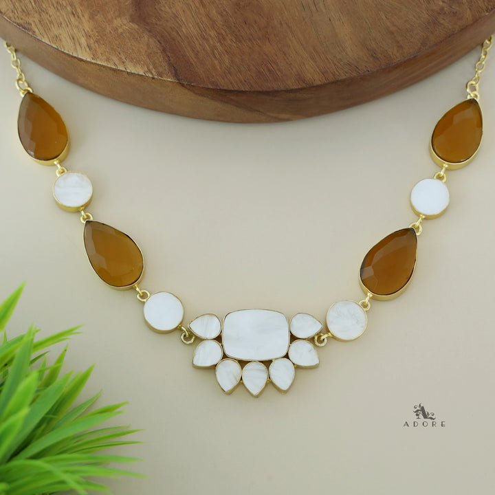 Dew Drop Flower MOP Short Neckpiece
