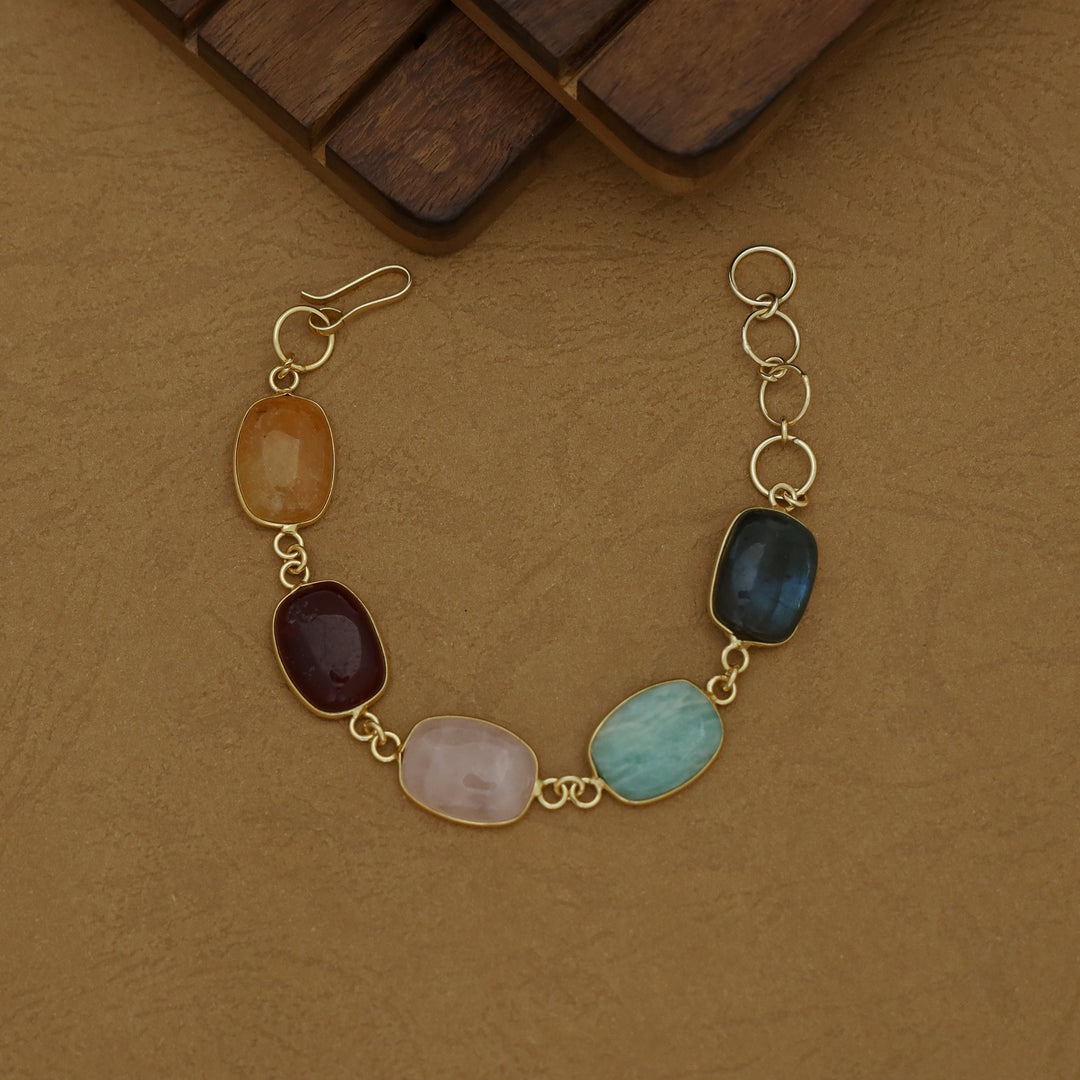 Cristin Curved Rectangle Natural Stone Bracelet