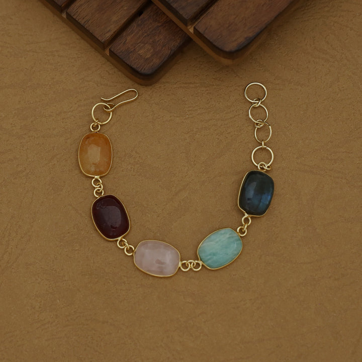 Cristin Curved Rectangle Natural Stone Bracelet