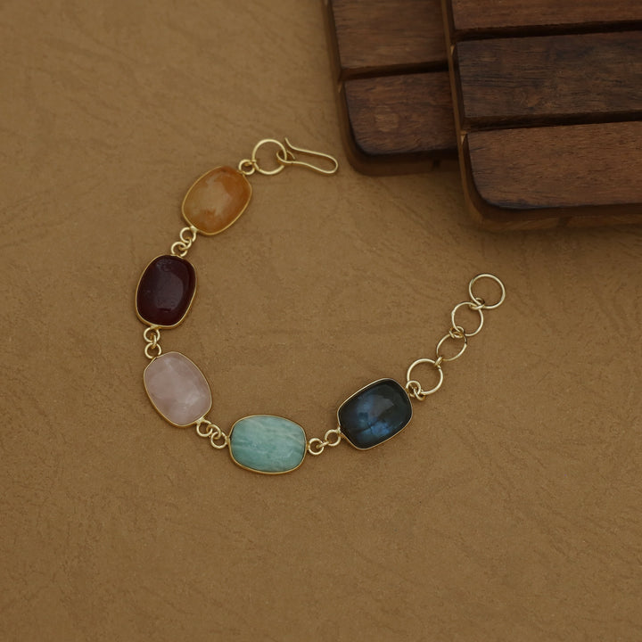 Cristin Curved Rectangle Natural Stone Bracelet