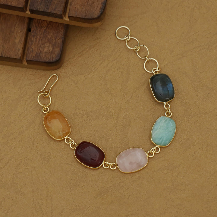 Cristin Curved Rectangle Natural Stone Bracelet