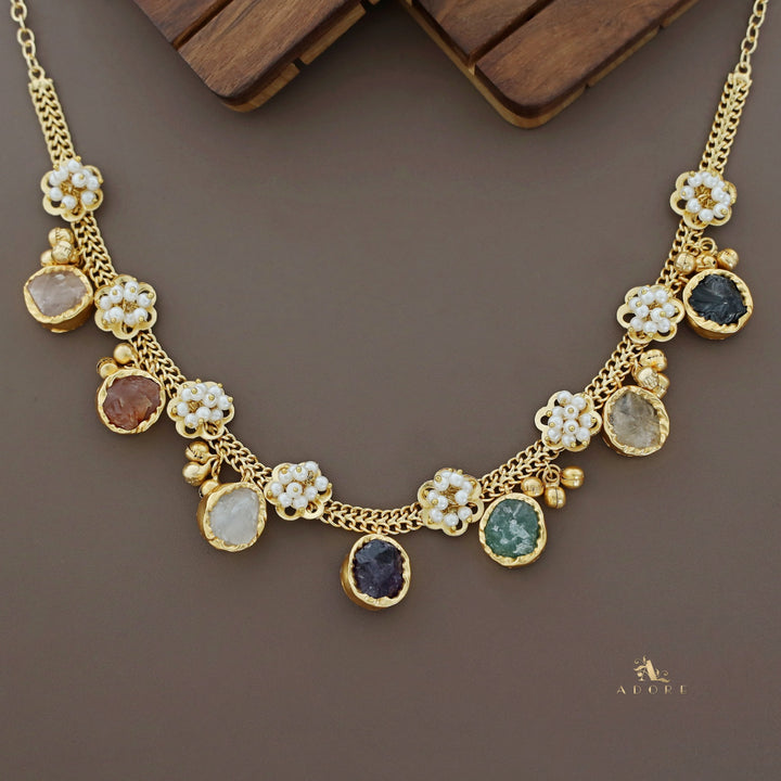 Chiara 7 Raw Stone Ghungroo Neckpiece
