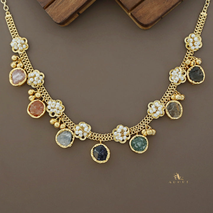 Chiara 7 Raw Stone Ghungroo Neckpiece