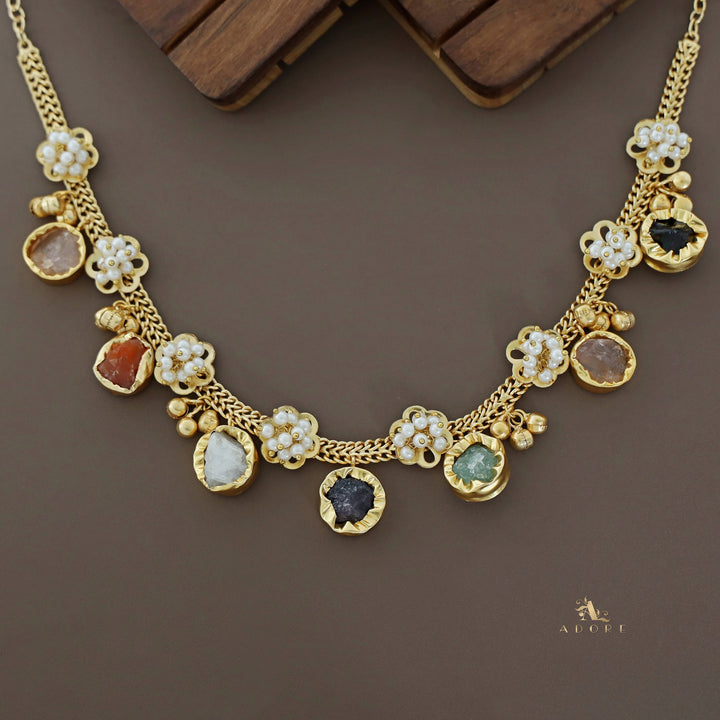 Chiara 7 Raw Stone Ghungroo Neckpiece