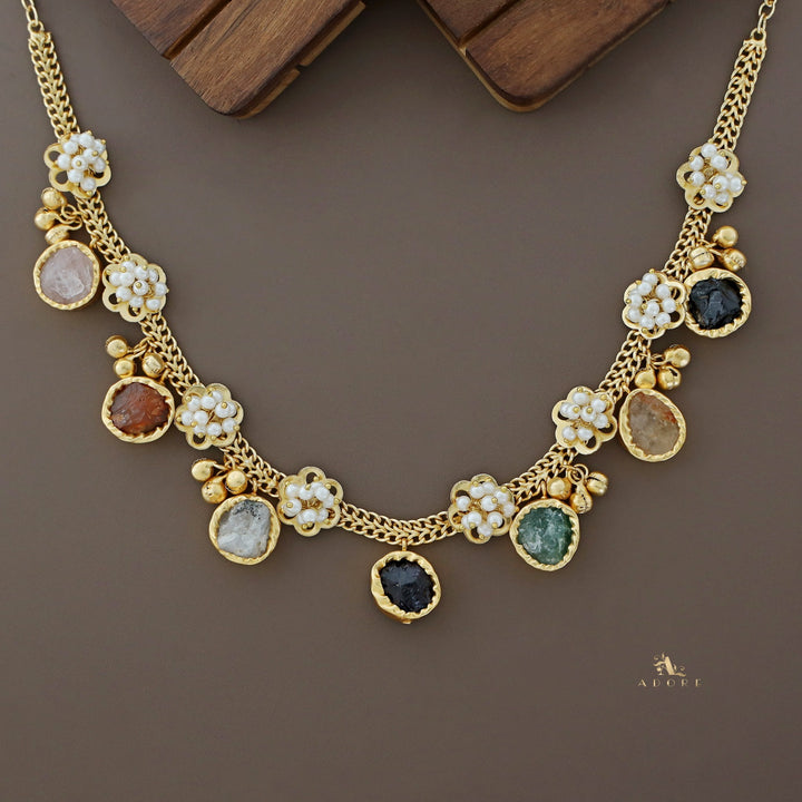 Chiara 7 Raw Stone Ghungroo Neckpiece