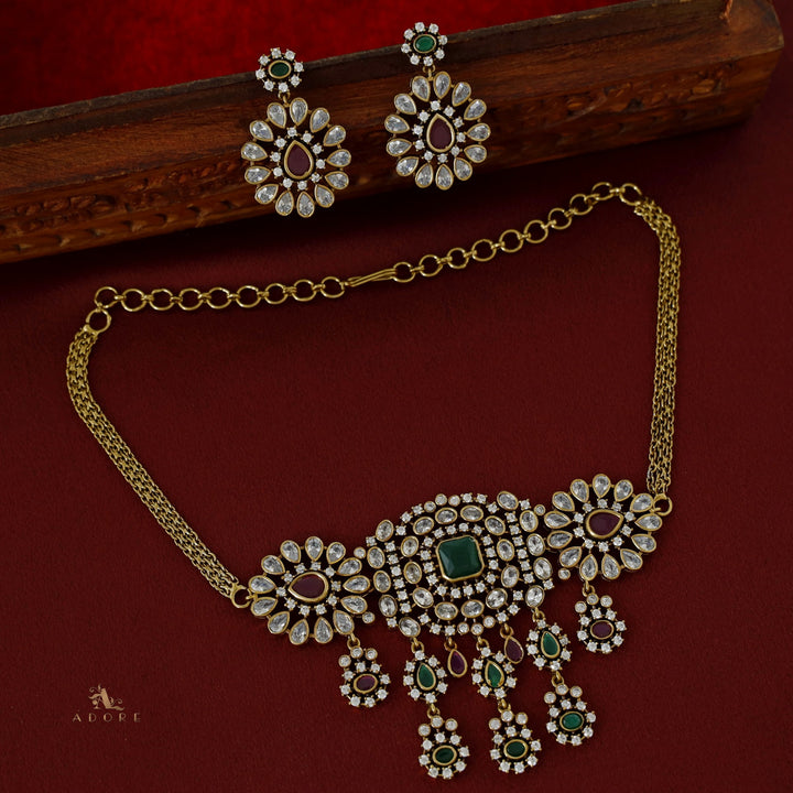 Premium Dazzling Dew Drops Choker with Earring