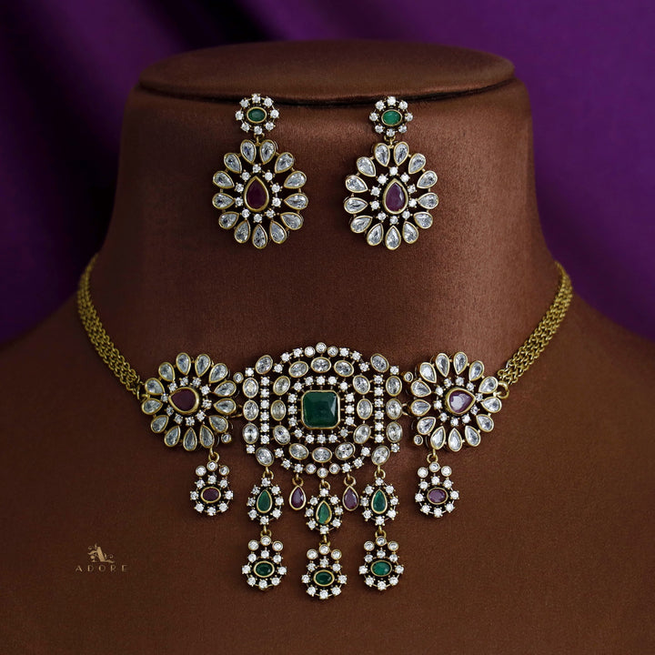 Premium Dazzling Dew Drops Choker with Earring