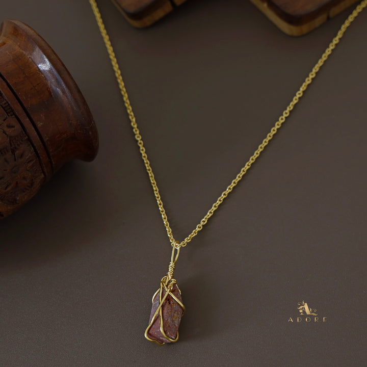 Zinnia Binded Raw Stone Neckpiece