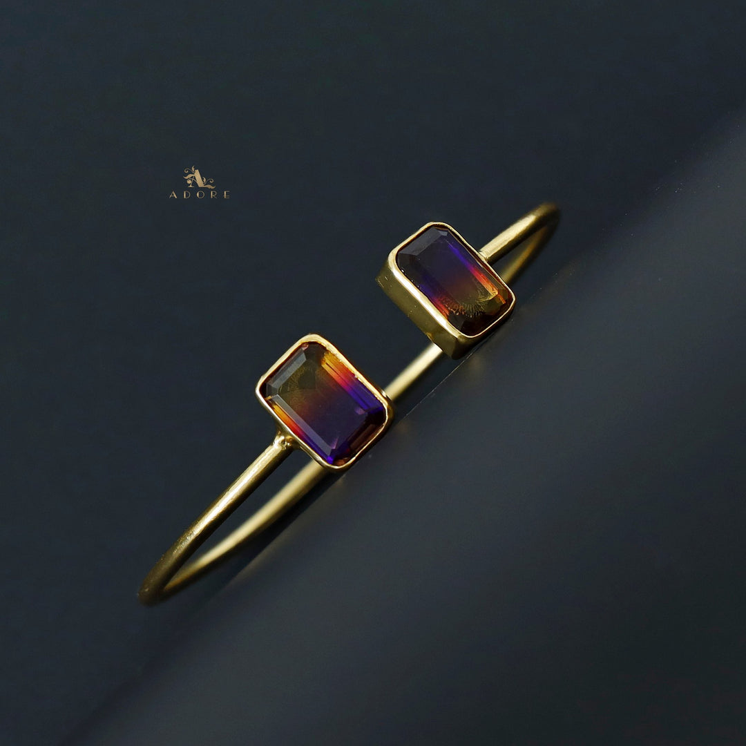 Loida Glossy Rectangle Ametrine Bangle