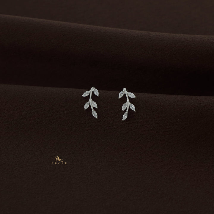 Silver Leafy Petal Earring - 925 Sterling Silver