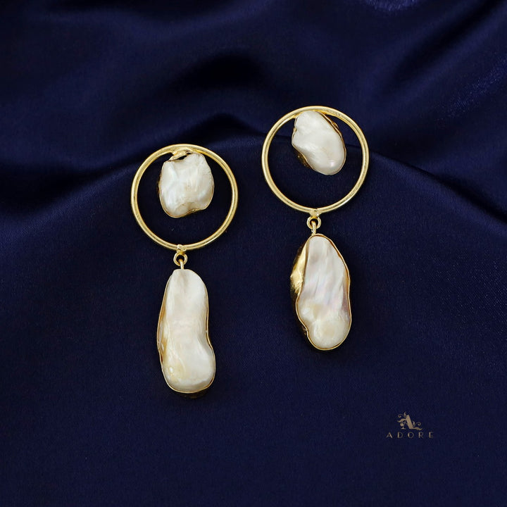 Golden Orbit Dual Baroque Earring