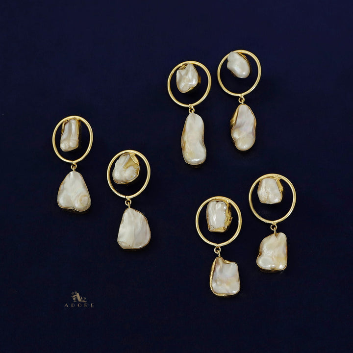 Golden Orbit Dual Baroque Earring