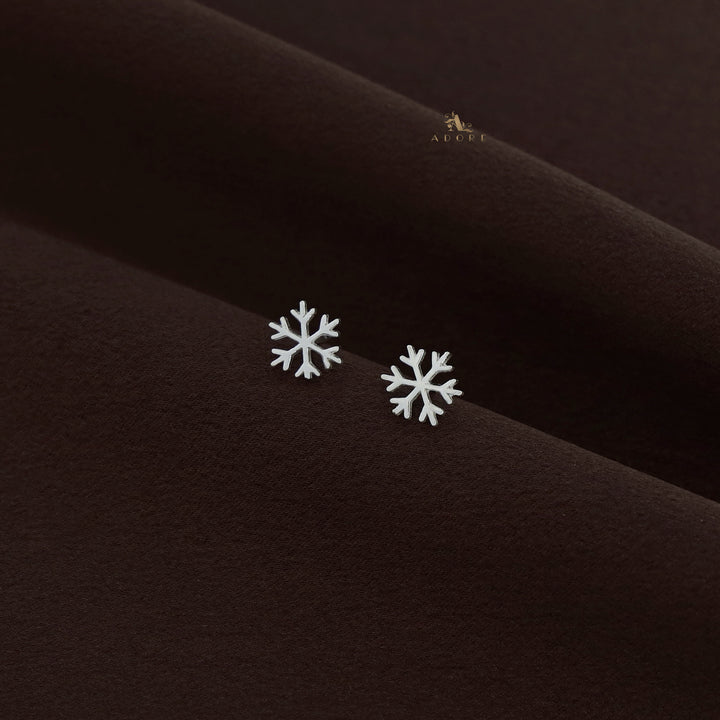 Silver Mini Snow Flakes Stud - 925 Sterling Silver