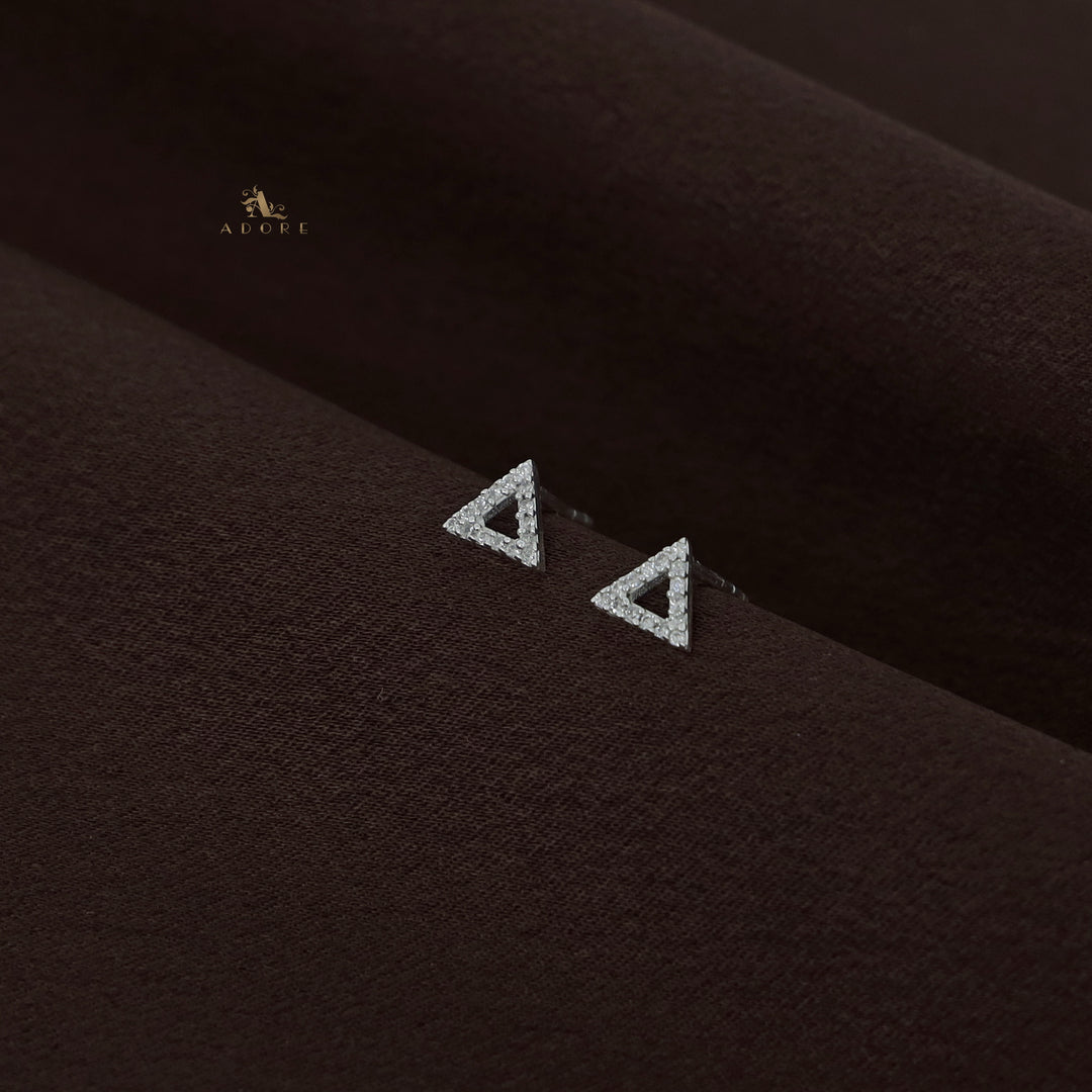 Silver Triangle Earring - 925 Sterling Silver
