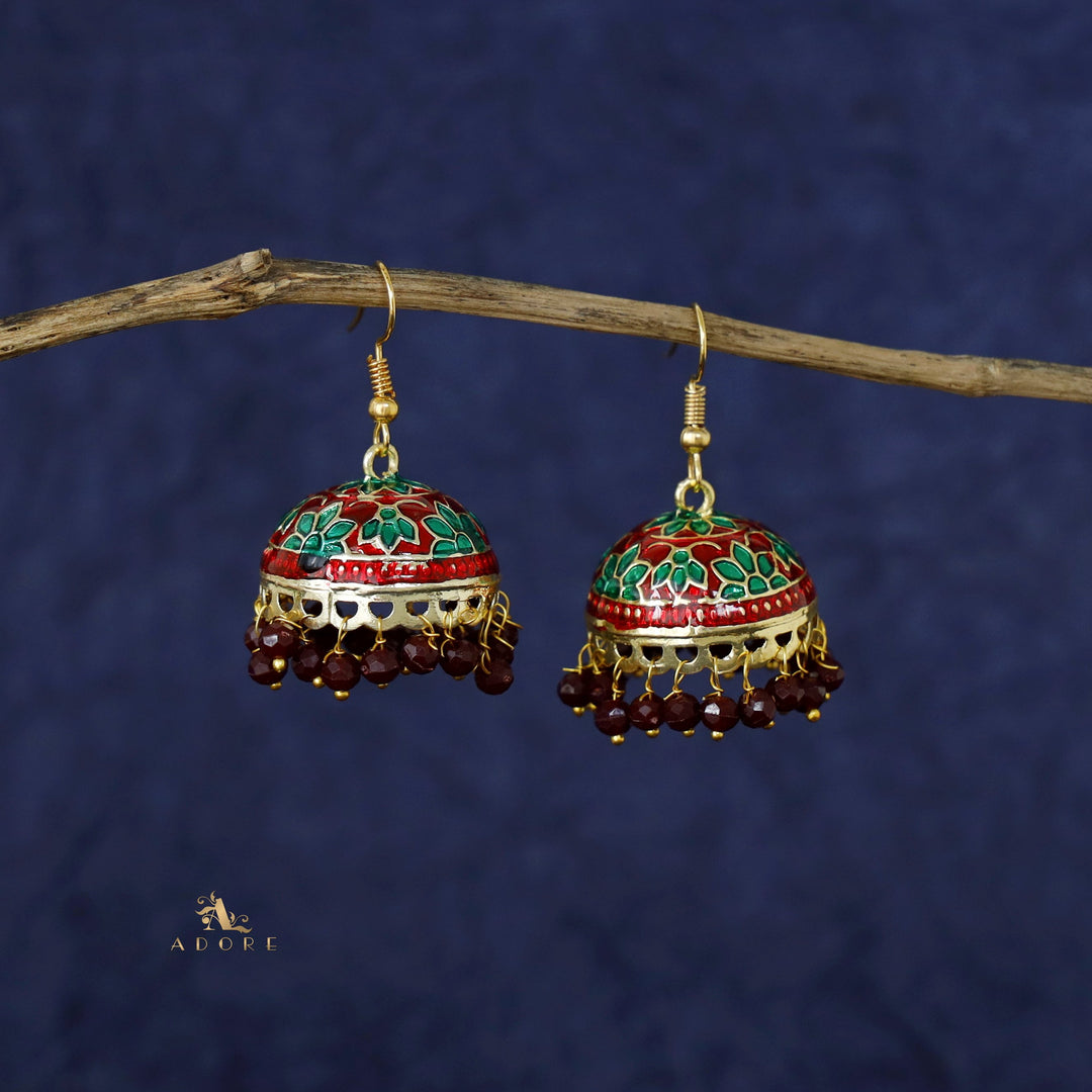 Kaitha Handpainted Pearl Jhumka Drop