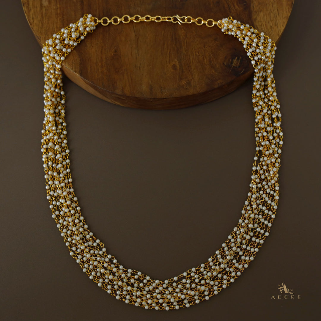 Carly Pearl 10 Layer Long Neckpiece