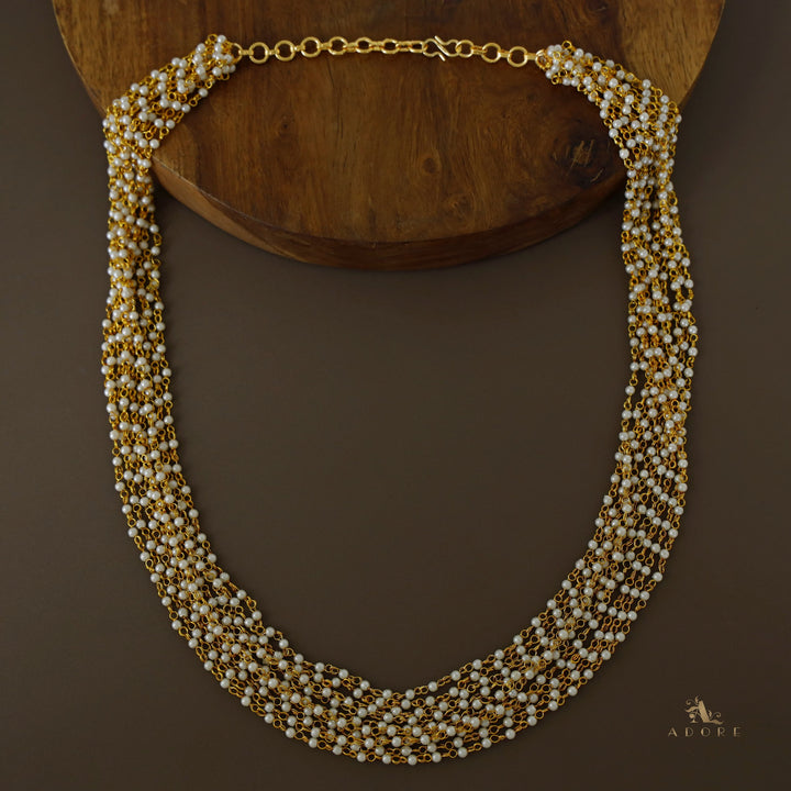 Carly Pearl 10 Layer Long Neckpiece