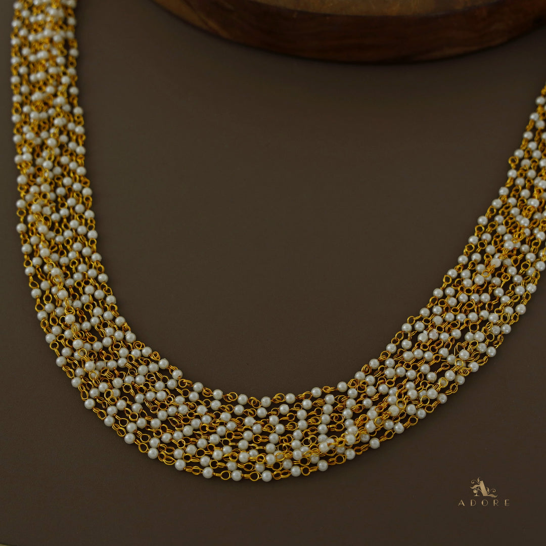 Carly Pearl 10 Layer Long Neckpiece