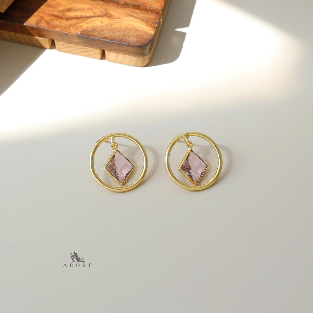 Cali Diamond Round Glossy Earring