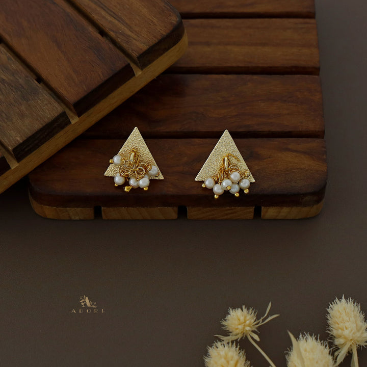 Golden Ghungroo Triangle Short Neckpiece With Earring