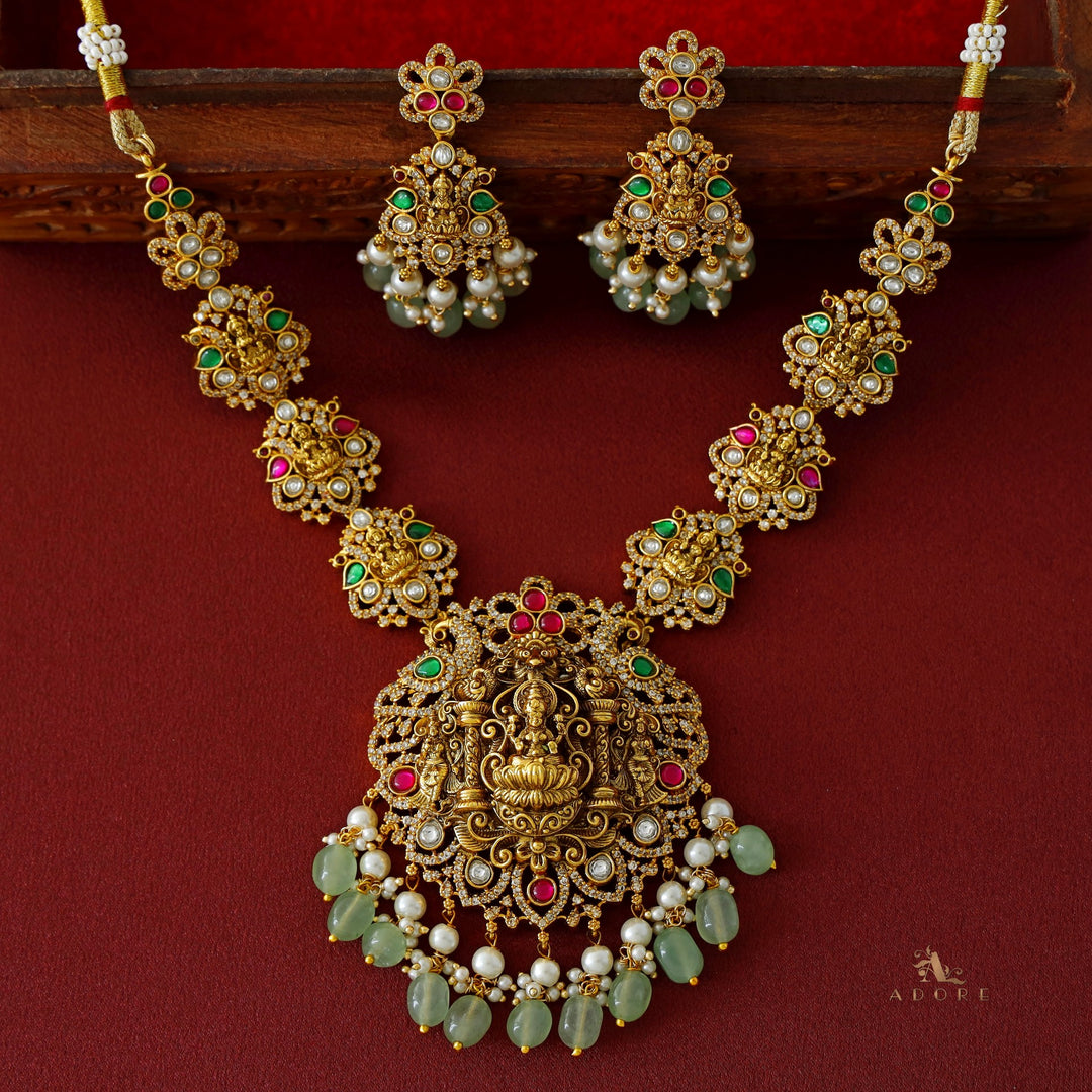 Premium Saptha Lakshmi Bridal Neckpiece with Earring