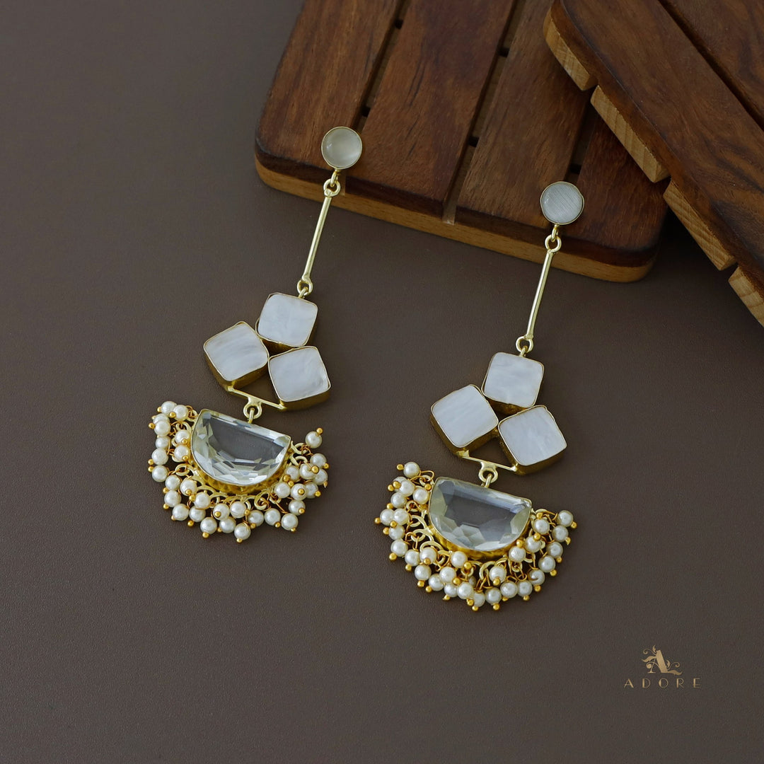 Classy Pendulum MOP Earring (Colour Options)