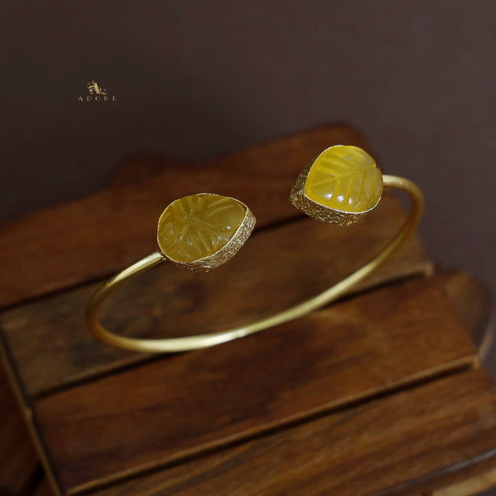 Carved 2 stone Bangle( Adjustable)