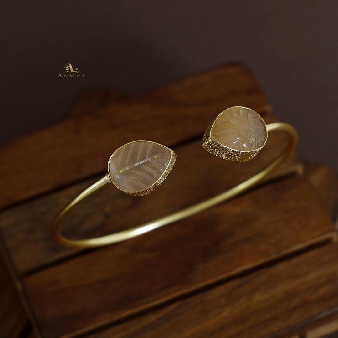 Carved 2 stone Bangle( Adjustable)
