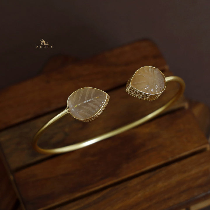 Carved 2 stone Bangle( Adjustable)