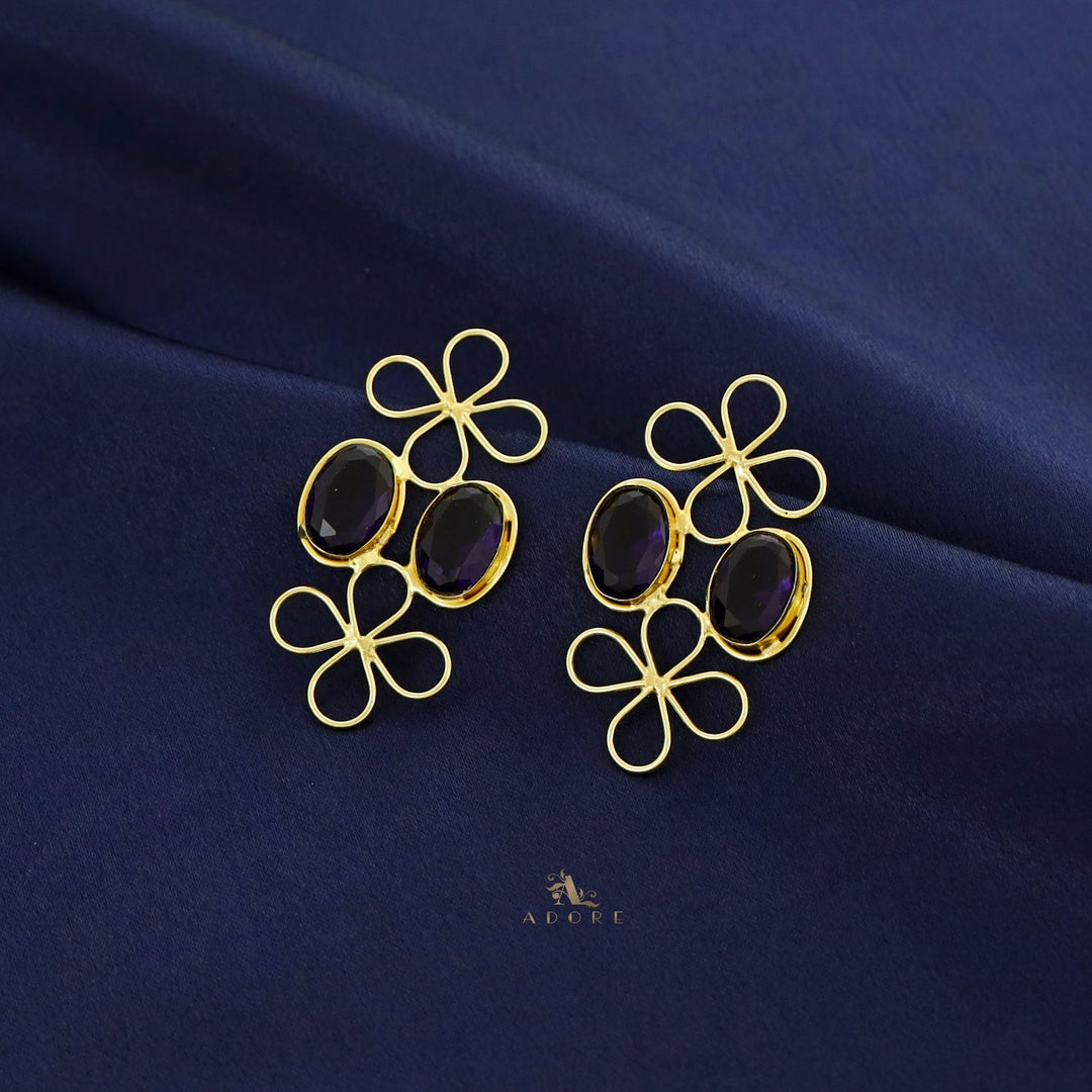Zerena Dual Golden Floral Earring