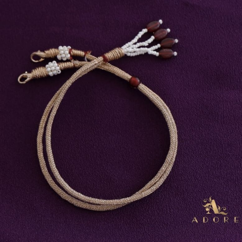 Agharika AD Stone Rose Gold Short Neckpiece With Earring