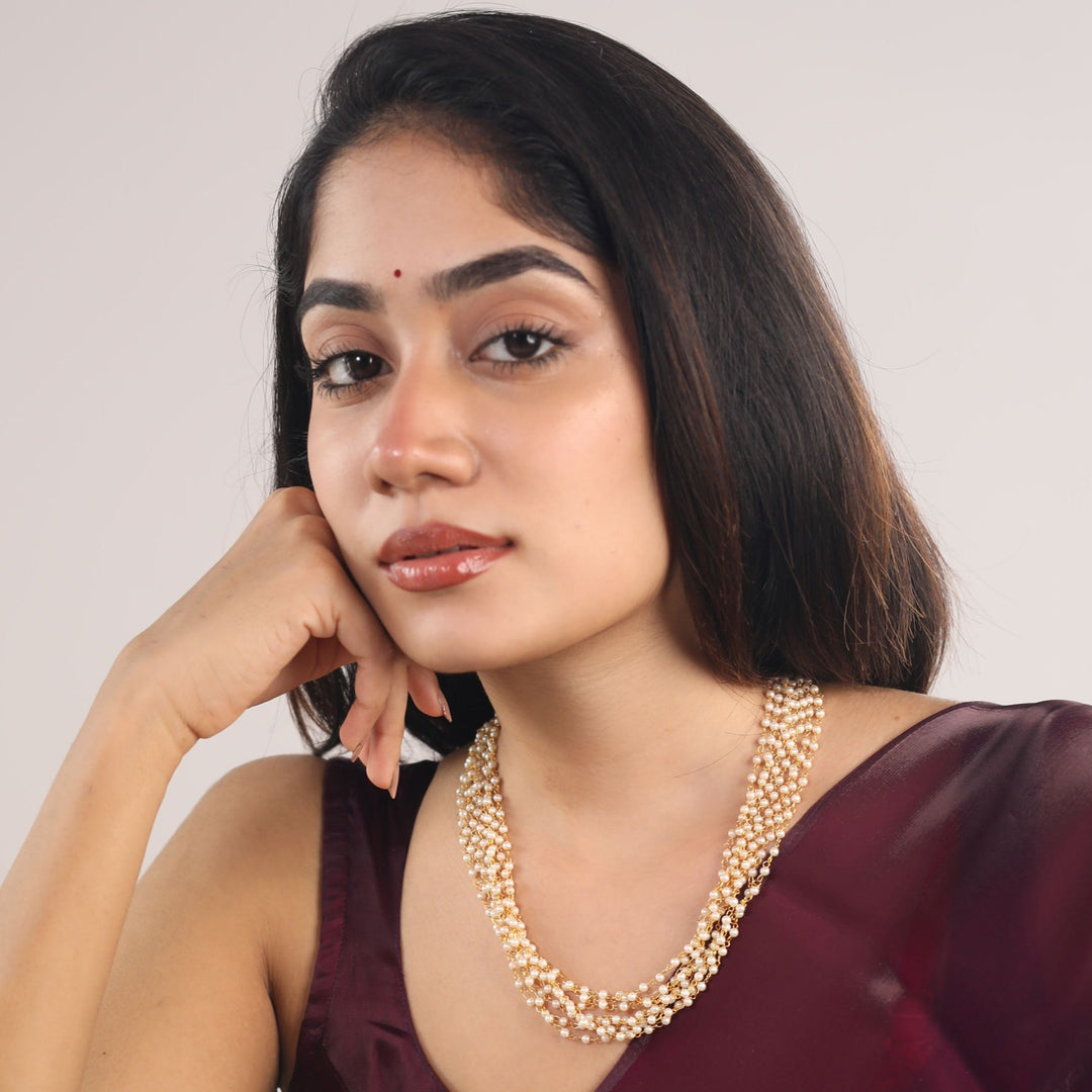 Carly Pearl 8 Layer Neckpiece