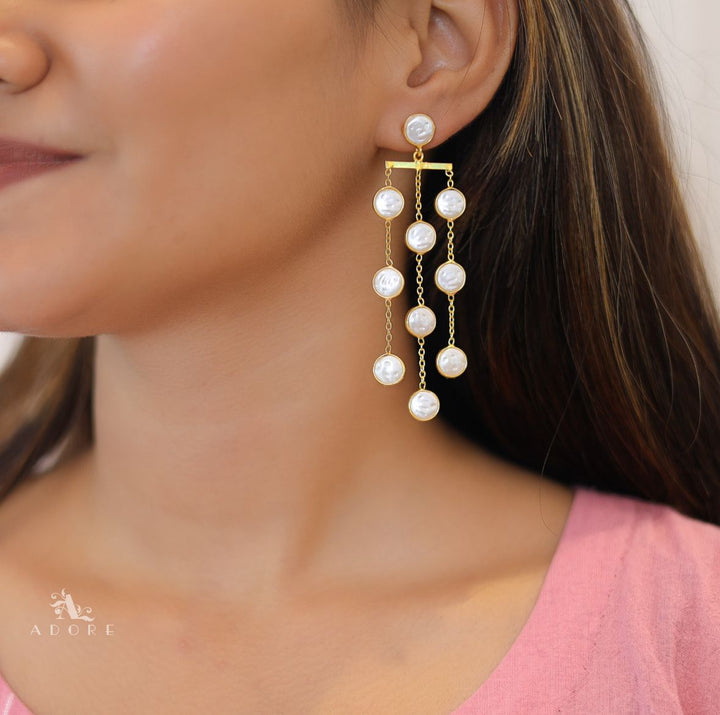 Haariya Golden Circle 3 Layer Baroque Earring