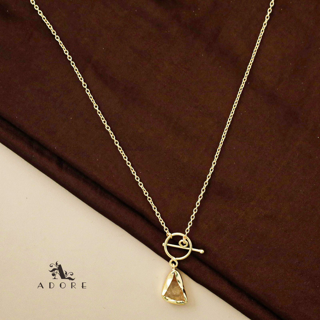 Yuka Golden Ring Raw Stone Neckpiece