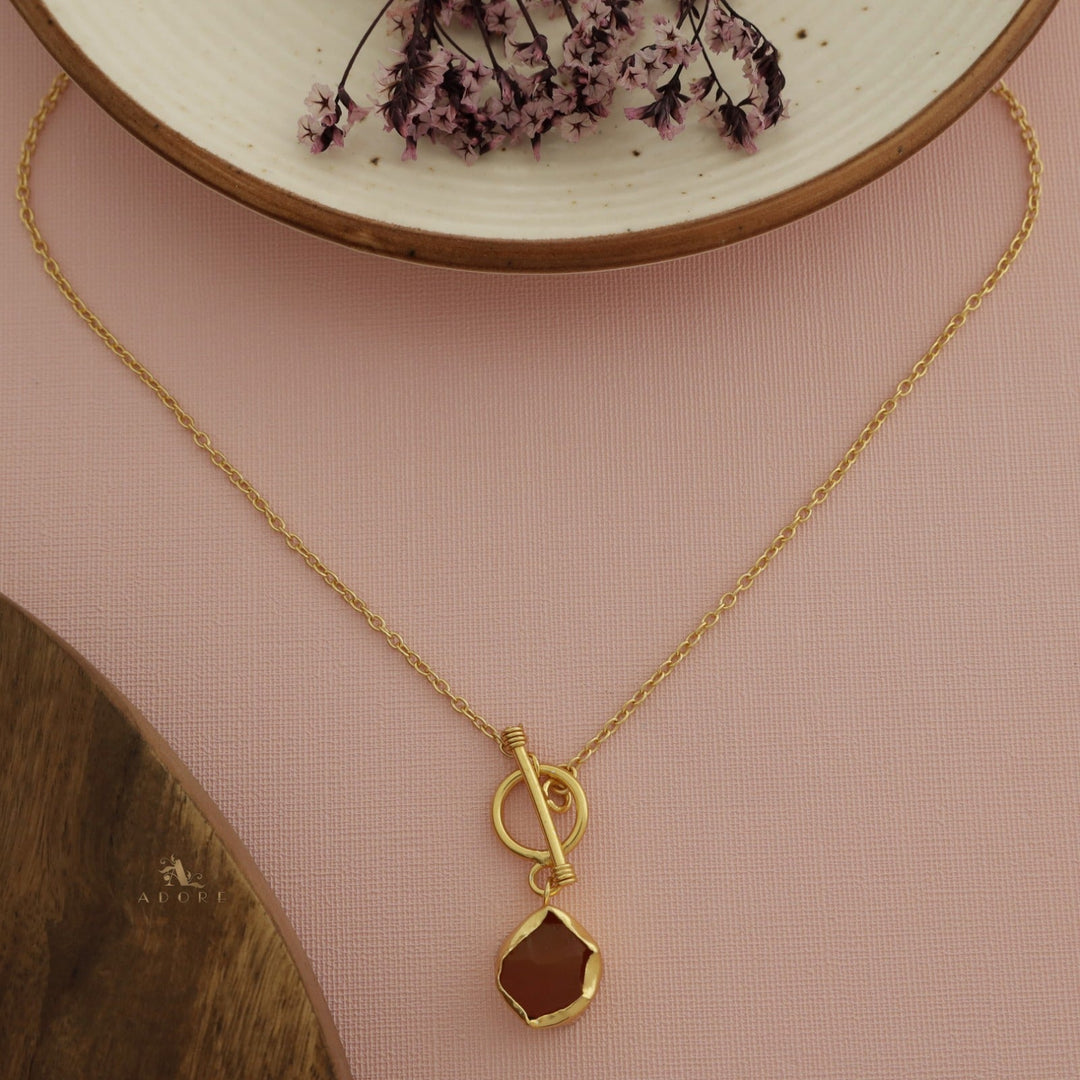 Yuka Golden Ring Raw Stone Neckpiece
