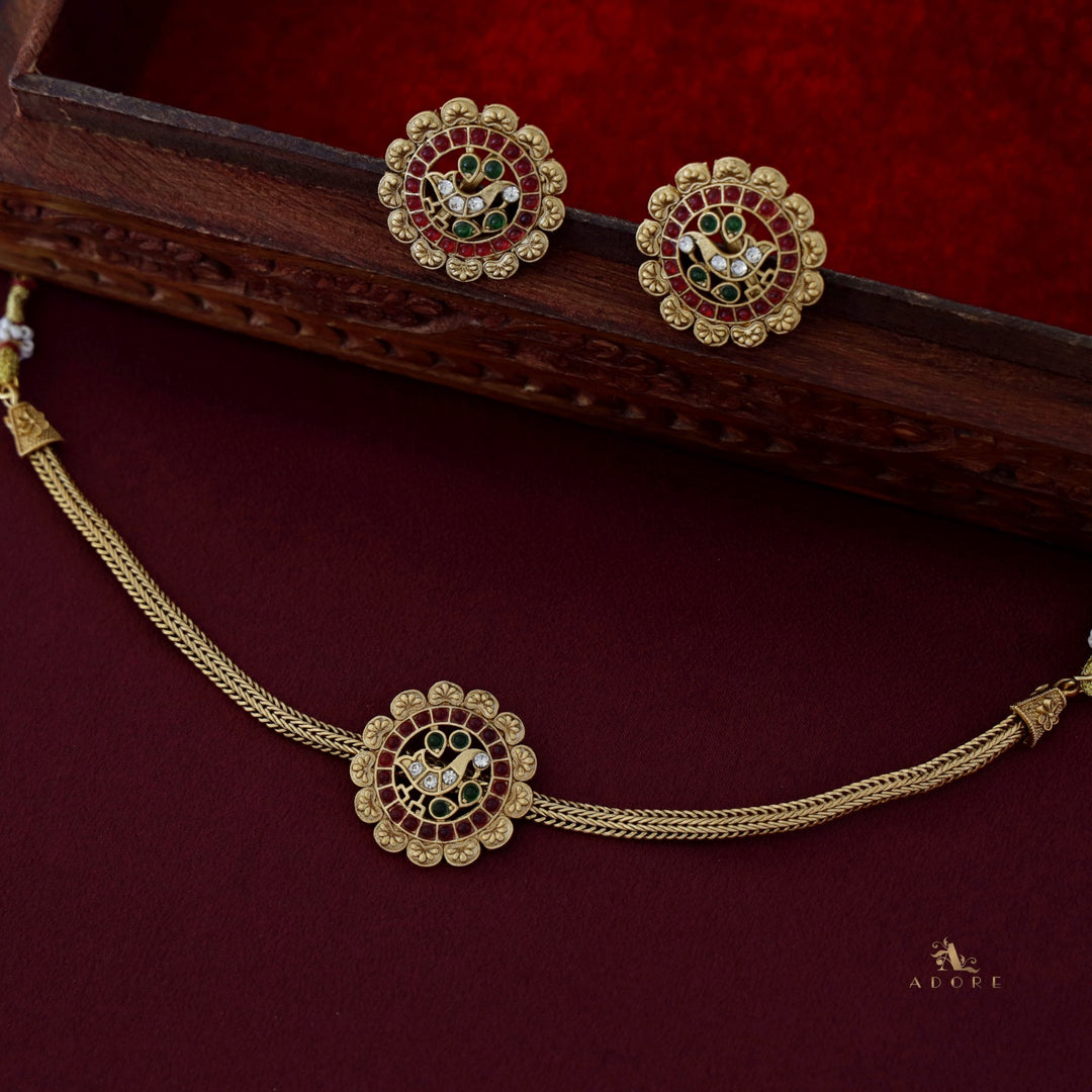 Pavitrika Bird Choker With Earring