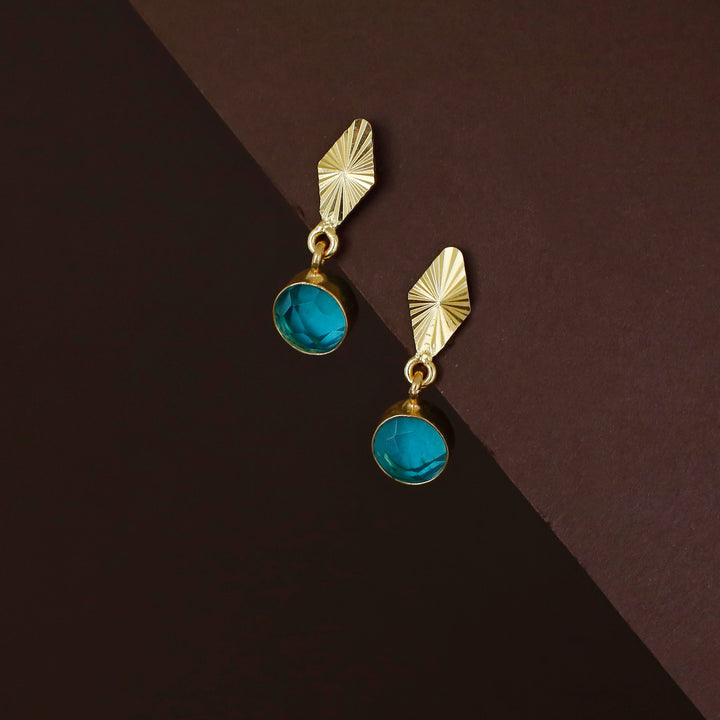 Siana Golden Diamond + Glossy Round Earring