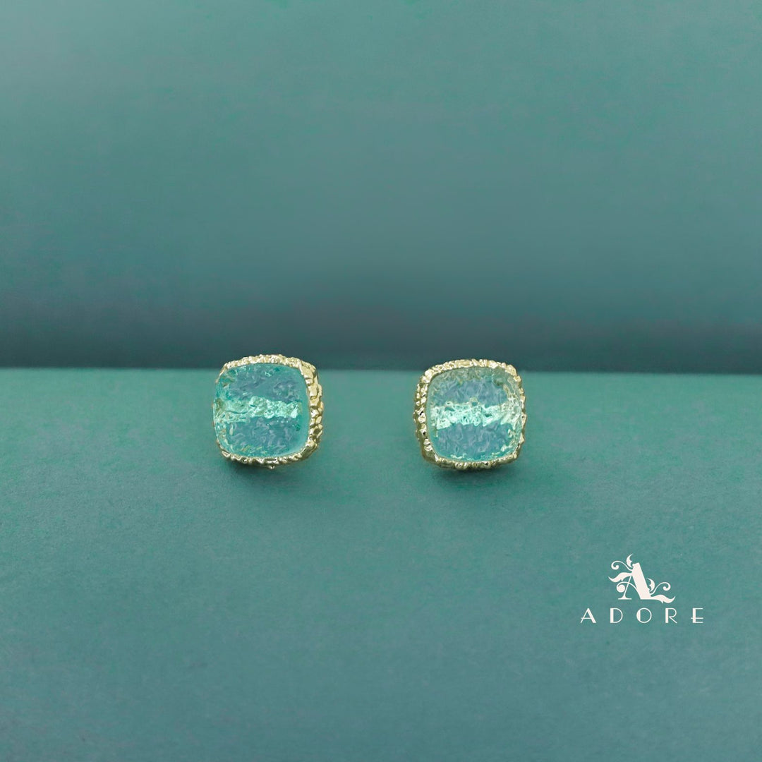 Textured Riana Square Stud