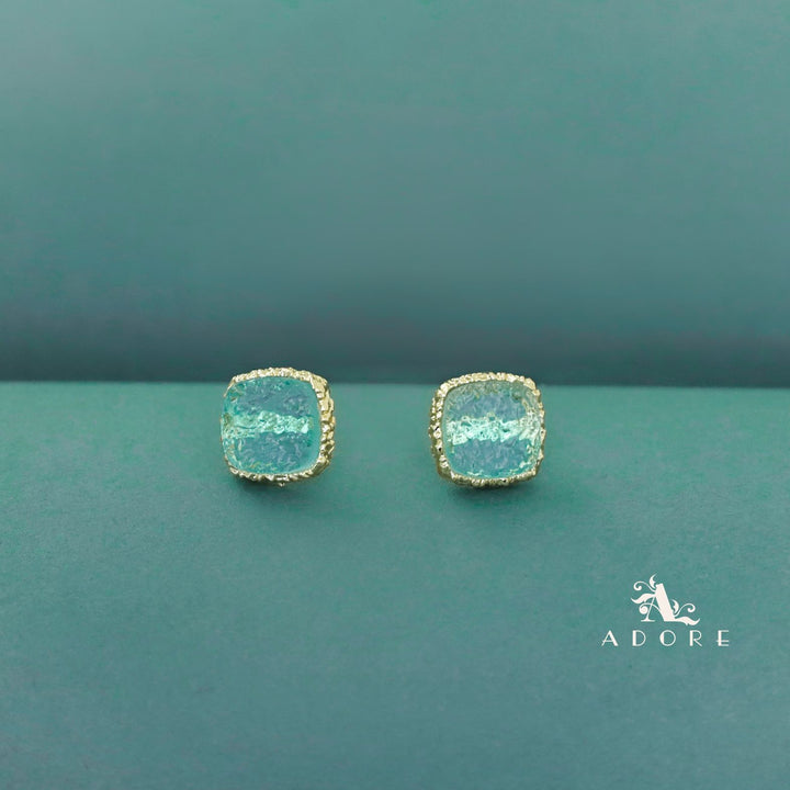 Textured Riana Square Stud