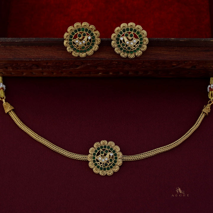 Pavitrika Bird Choker With Earring