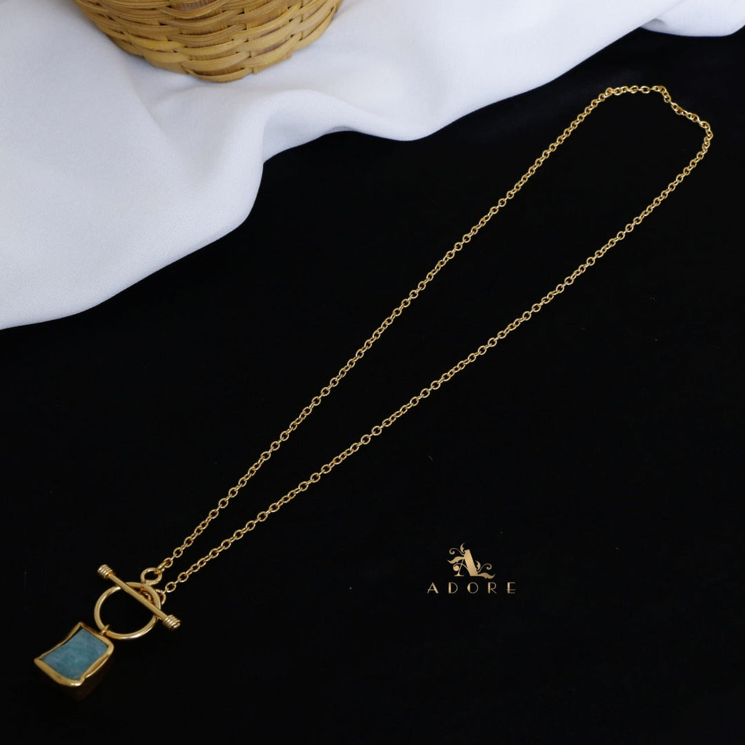 Yuka Golden Ring Raw Stone Neckpiece