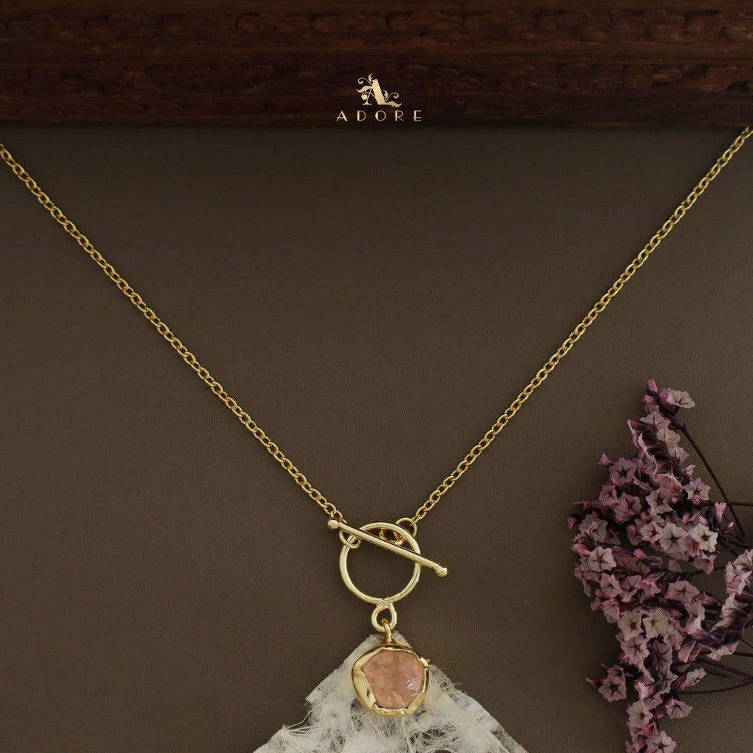 Yuka Golden Ring Raw Stone Neckpiece