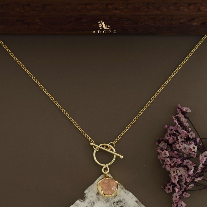 Yuka Golden Ring Raw Stone Neckpiece