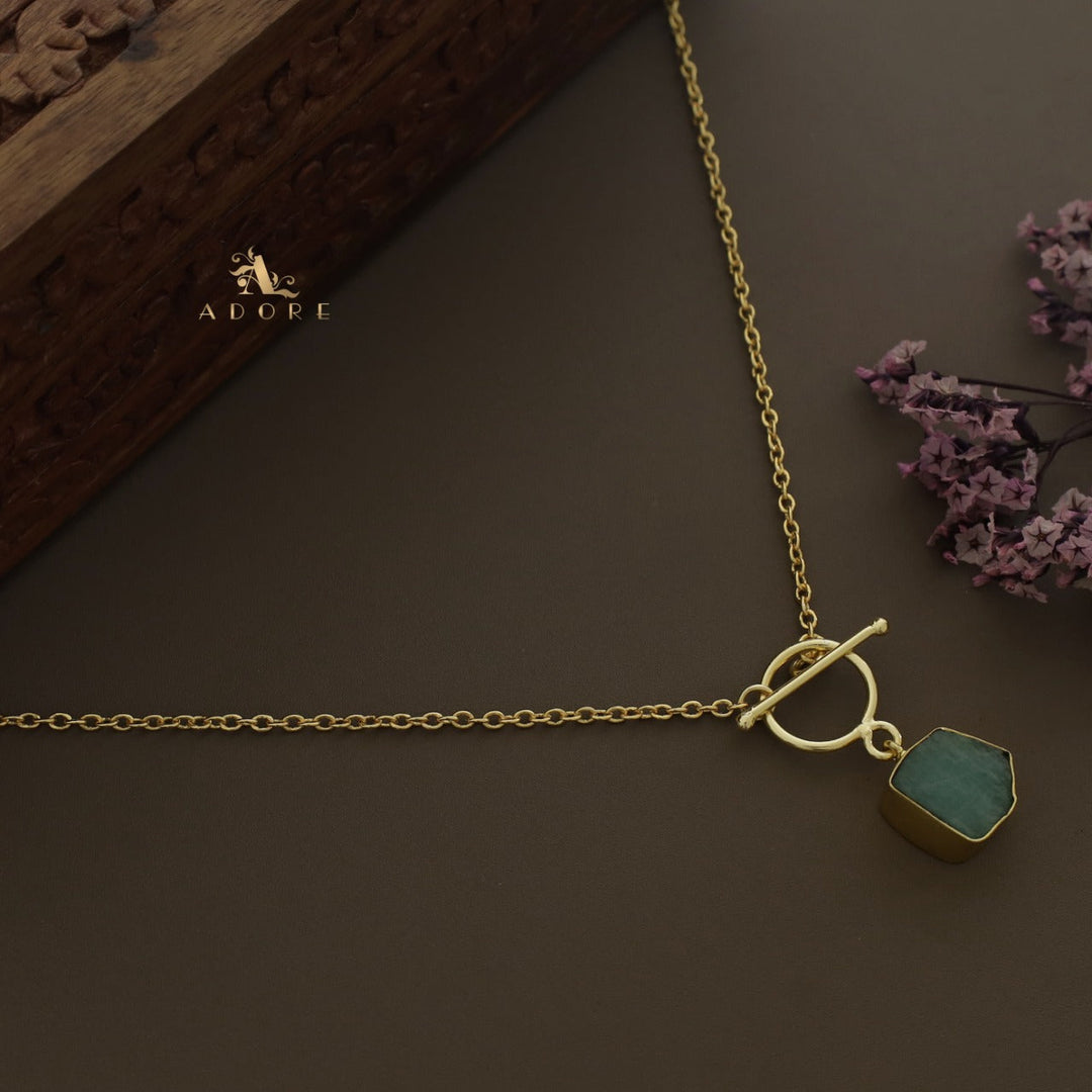 Yuka Golden Ring Raw Stone Neckpiece