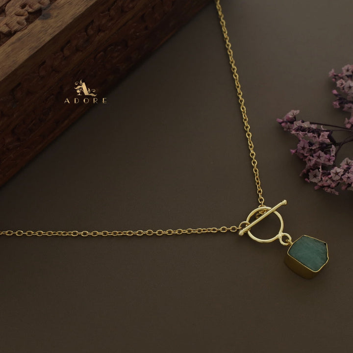 Yuka Golden Ring Raw Stone Neckpiece