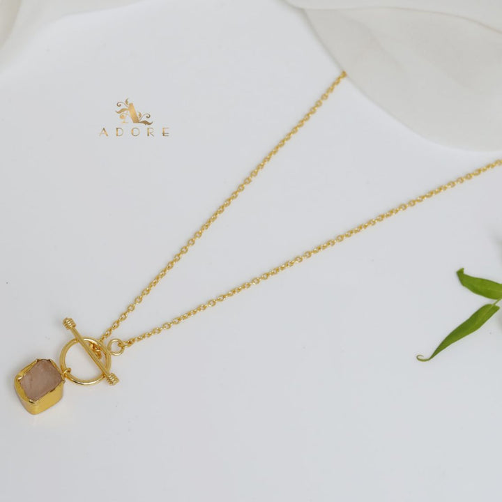 Yuka Golden Ring Raw Stone Neckpiece